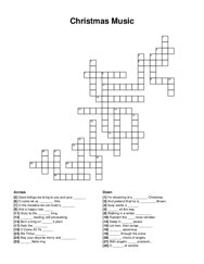 Christmas Music crossword puzzle