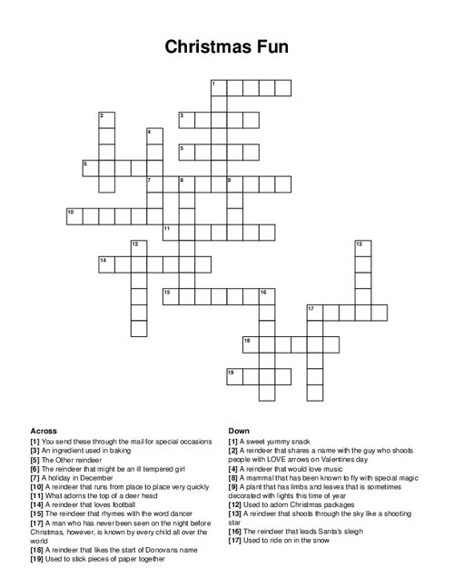 Christmas Fun Crossword Puzzle
