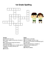 1st Grade Spelling crossword puzzle