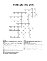 Building Spelling Skills crossword puzzle