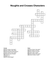 Noughts and Crosses Characters crossword puzzle