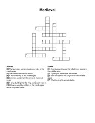 Medieval crossword puzzle