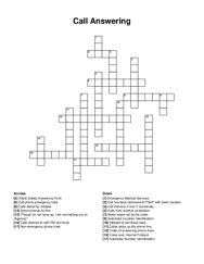 Call Answering crossword puzzle