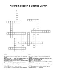 Natural Selection & Charles Darwin crossword puzzle
