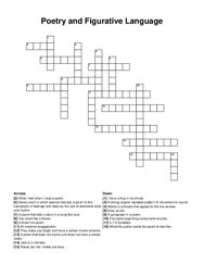 Poetry and Figurative Language crossword puzzle