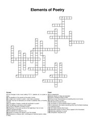 Elements of Poetry crossword puzzle