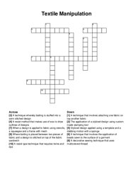 Textile Manipulation crossword puzzle