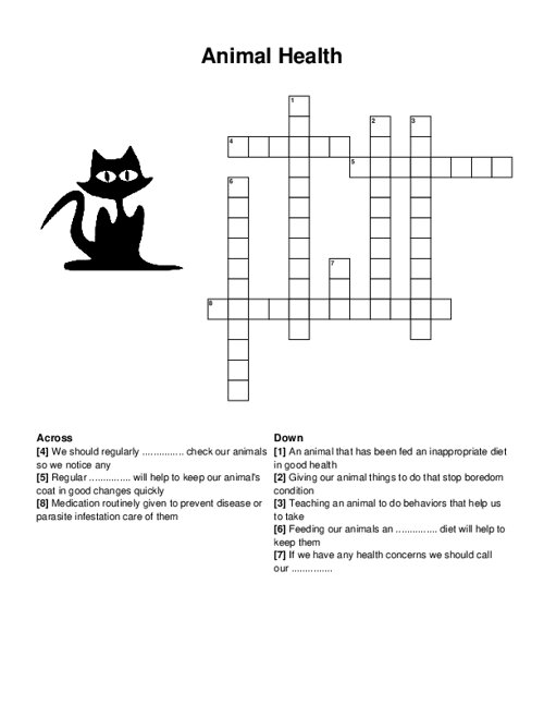 Animal Health Crossword Puzzle