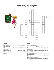 Learning Strategies crossword puzzle