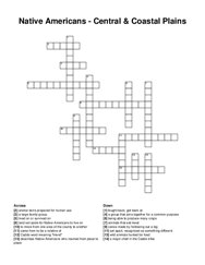 Native Americans - Central & Coastal Plains crossword puzzle