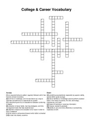 College & Career Vocabulary crossword puzzle