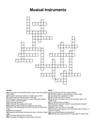 Musical Instruments crossword puzzle