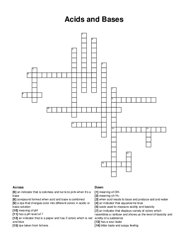 Acids and Bases crossword puzzle