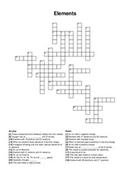 Elements crossword puzzle