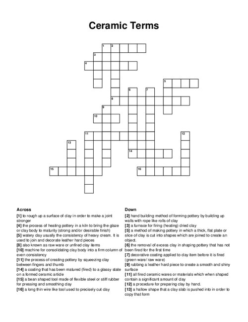 The Color Wheel Crossword Puzzle