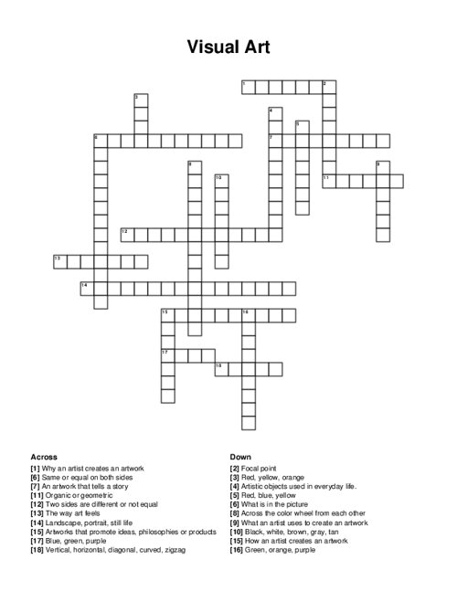 Visual Art Crossword Puzzle
