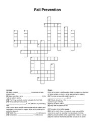 Fall Prevention crossword puzzle