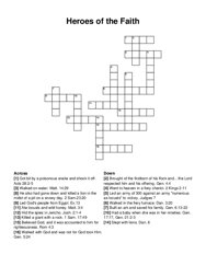 Heroes of the Faith crossword puzzle