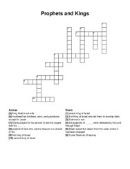 Prophets and Kings crossword puzzle