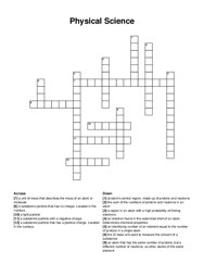 Physical Science crossword puzzle