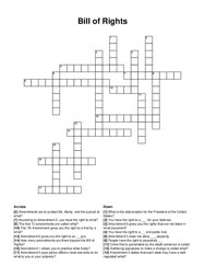 Bill of Rights crossword puzzle