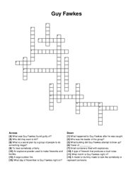 Guy Fawkes crossword puzzle