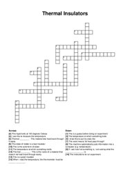 Thermal Insulators crossword puzzle