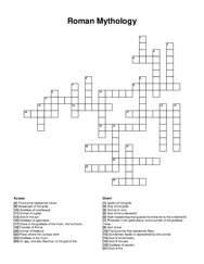 Roman Mythology crossword puzzle