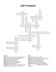 Cell Transport crossword puzzle
