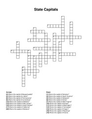 State Capitals crossword puzzle