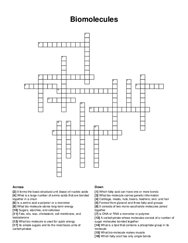 Biomolecules crossword puzzle