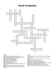 Email Vocabulary crossword puzzle