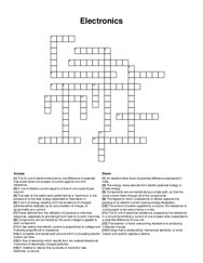 Electronics crossword puzzle
