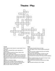 Theatre / Play crossword puzzle