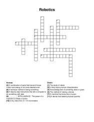 Robotics crossword puzzle