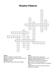 Weather Patterns crossword puzzle