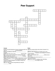 Peer Support crossword puzzle