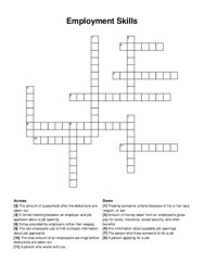 Employment Skills crossword puzzle