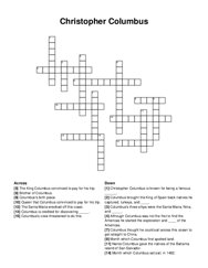 Christopher Columbus crossword puzzle