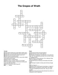 The Grapes of Wrath crossword puzzle