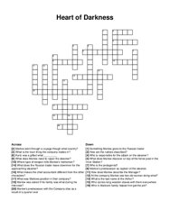 Heart of Darkness crossword puzzle