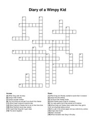 Diary of a Wimpy Kid crossword puzzle