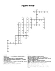 Trigonometry crossword puzzle