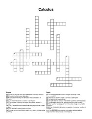 Calculus crossword puzzle