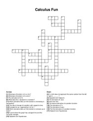 Calculus Fun crossword puzzle