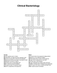 Clinical Bacteriology crossword puzzle