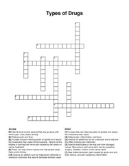 Types of Drugs crossword puzzle