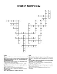 Infection Terminology crossword puzzle