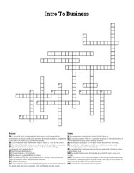 Intro To Business crossword puzzle