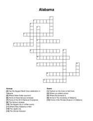 Alabama crossword puzzle